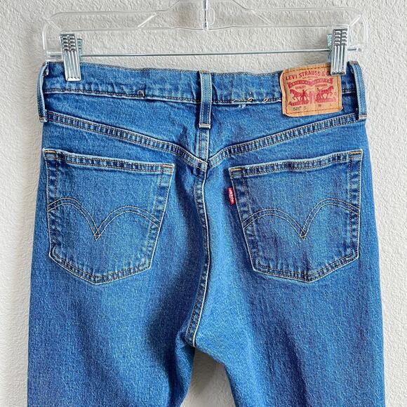 Levi's 501 S Jeans Women's 27 Skinny Leg High Rise Distressed Medium Wash - Picture 5 of 10